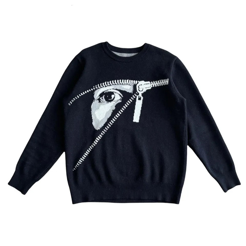 Y2k Womens sweater jacquard jumper kpop pullovers Knit wear Winter clothes women tops Female clothing long sleeve Oversize punk 240809