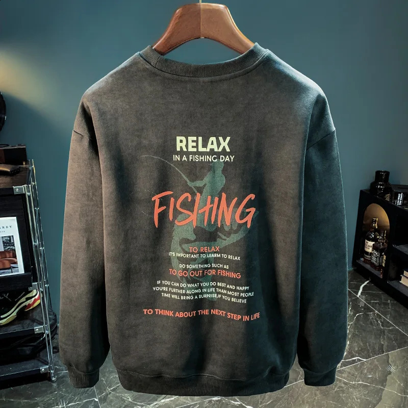 Autumn and winter highend American printed sweater mens 2024 trend retro crew collar floral casual top y240809
