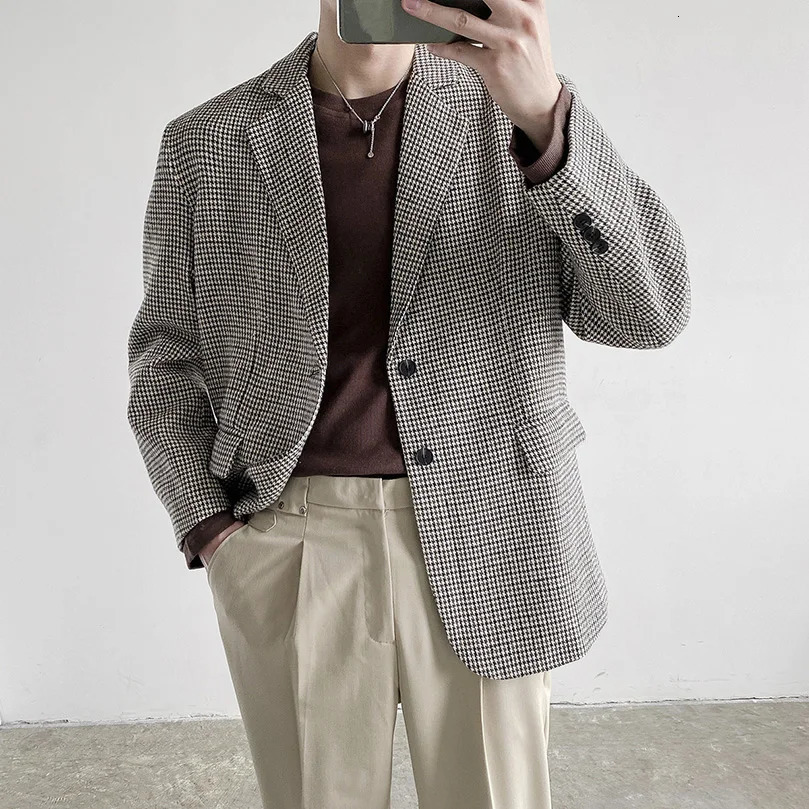 Spring and autumn 2023 jacket oversized cardigan Korean plain casual mens quilted vintage clothing 240808