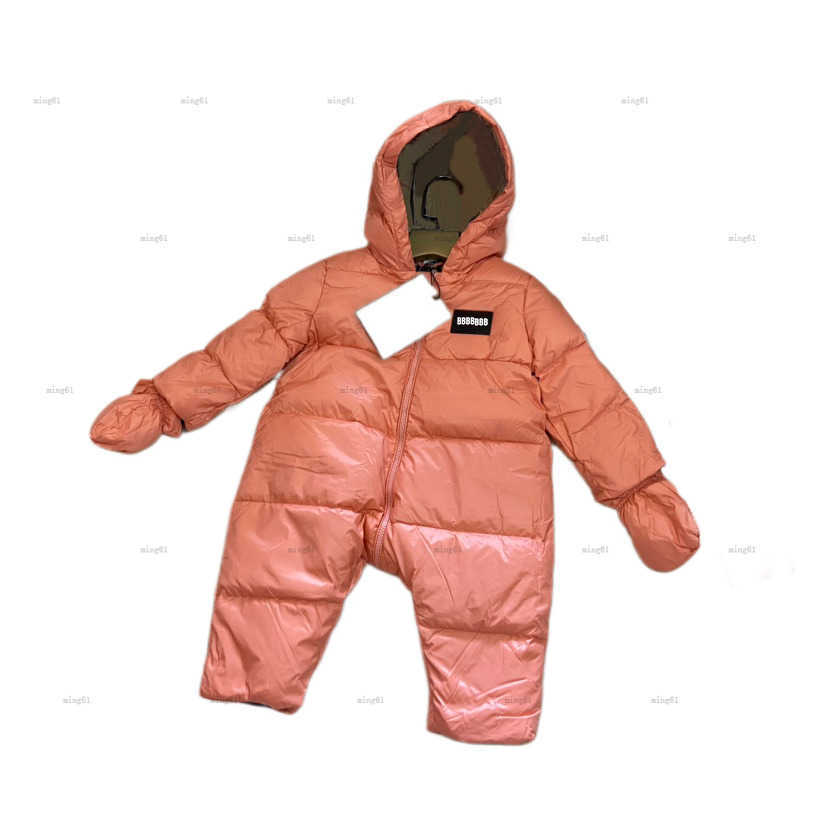 newborn baby jumpsuit high-quality Winter warm Down Jackets kids designer clothes Bear pattern print Hooded down boy girl overcoat-image-928544482