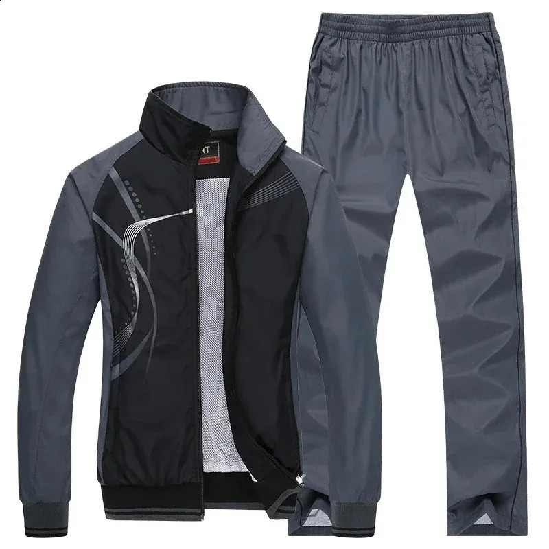 Mens sportswear spring summer autumn 2piece set jacketpants mens fashionable printed clothing size M5XL 240809