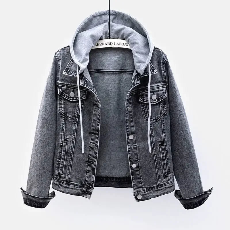 Veste en jean élégante pour femmes Automne Versares d'extérieur polyvalent minceur à manches longues courte de version coréenne