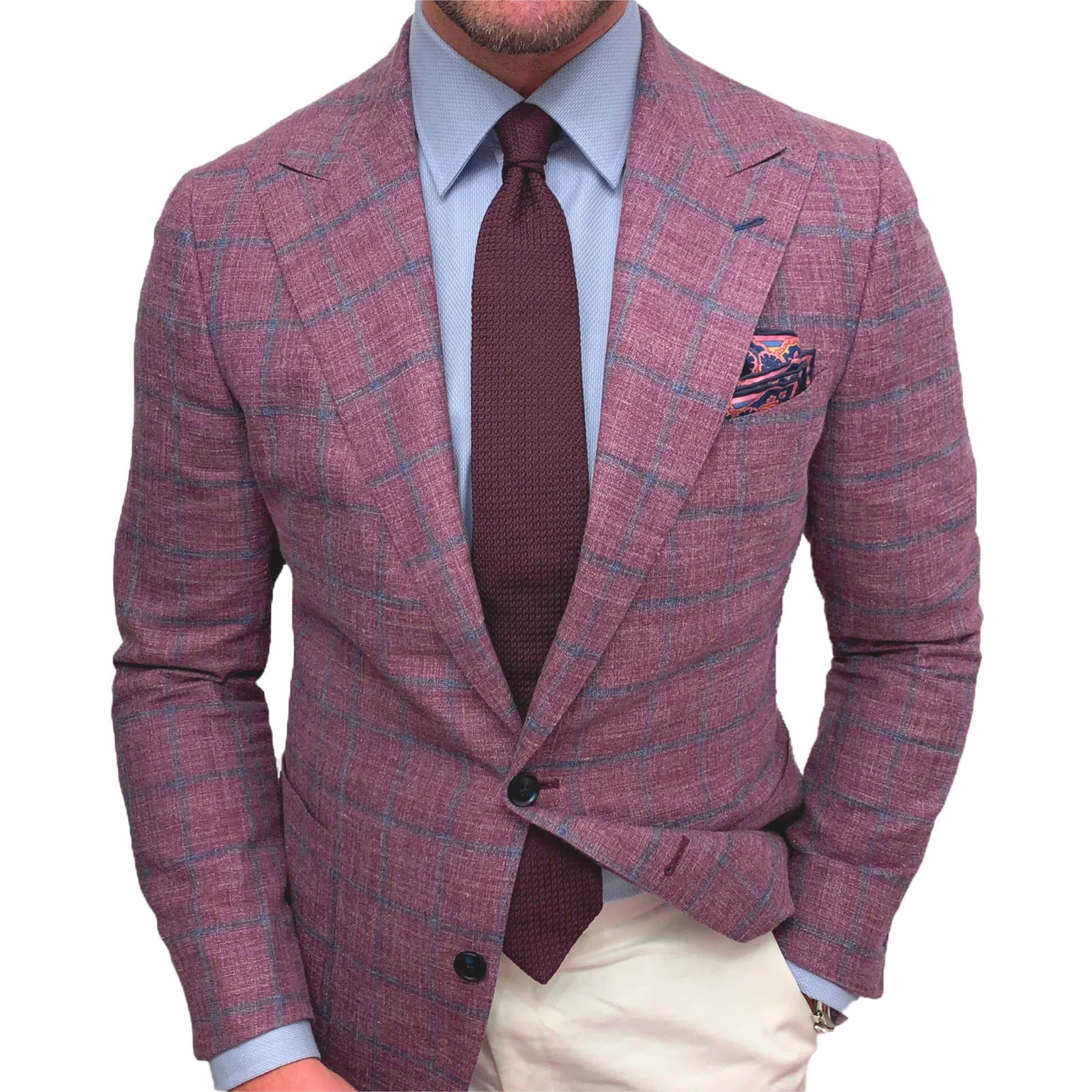 Mens clothing polyester casual jacket plain weave solid color lapel long sleeved button set party date 240808