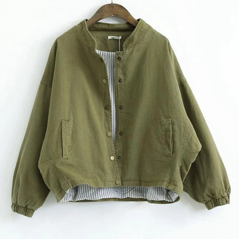 Cotton Solid Casual O-Neck Single Breasted Long Sleeve Overcoat Womens Jacket Korean Fashion Jackets Short Coat For Women 240809