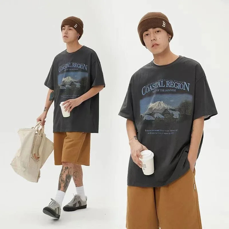 Mens Casual Sports 100% coton pur imprimé à la mode à manches courtes de haute qualité pour les t-shirts de printemps et d'été240808