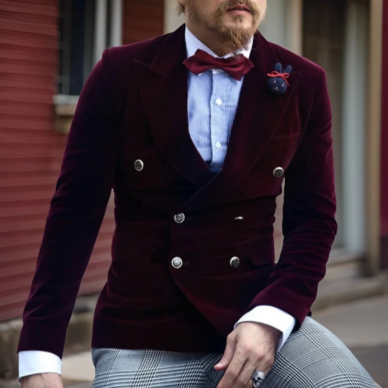 Veste fumeurs en velours pour hommes