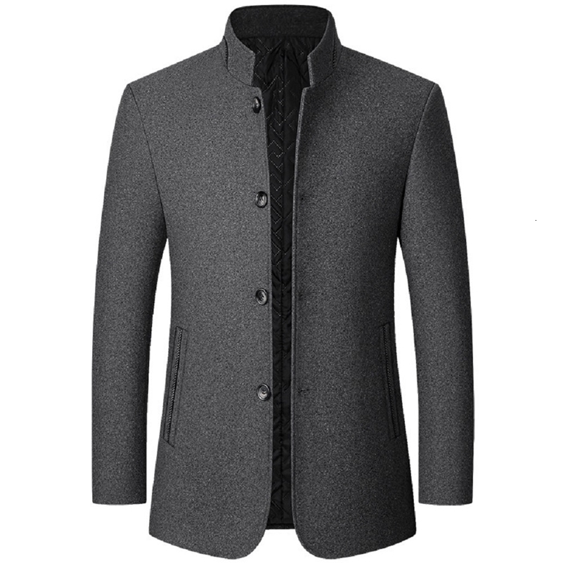 FGKKS 2024 Mens Wool Stand up Collar Jacket Set Autumn Blended 240809