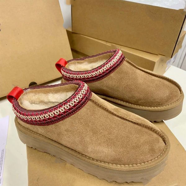 Tasman Slippers Chestnut Fur Slides Sheepskin Shearling Tazz NEW Mules Women Men Ultra Mini Platform Boot Slip-on Shoes Suede5-image-907885609