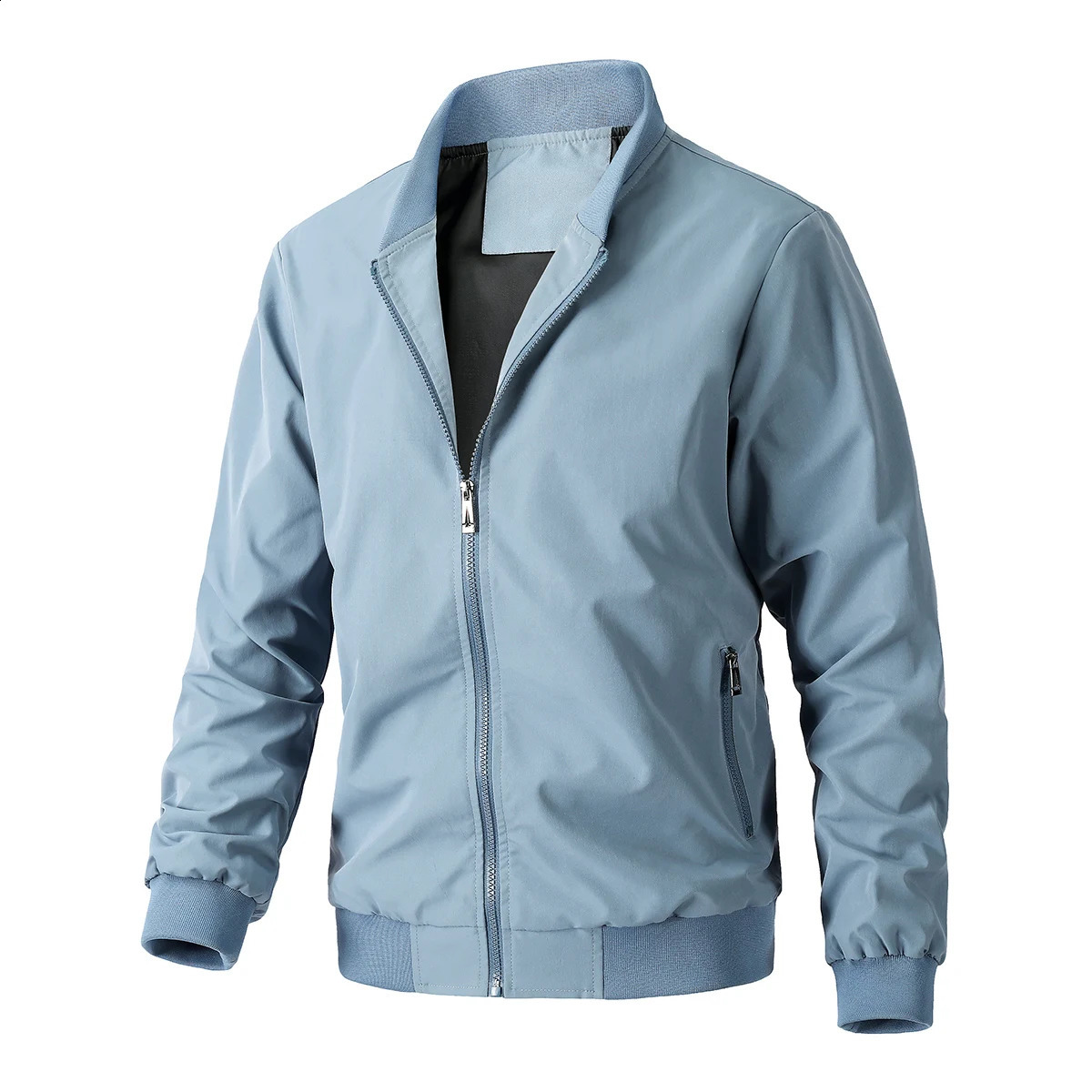 Spring and autumn fashion mens jacket bomber jacket business casual street clothing mens jacket simple windproof British style jacket240809