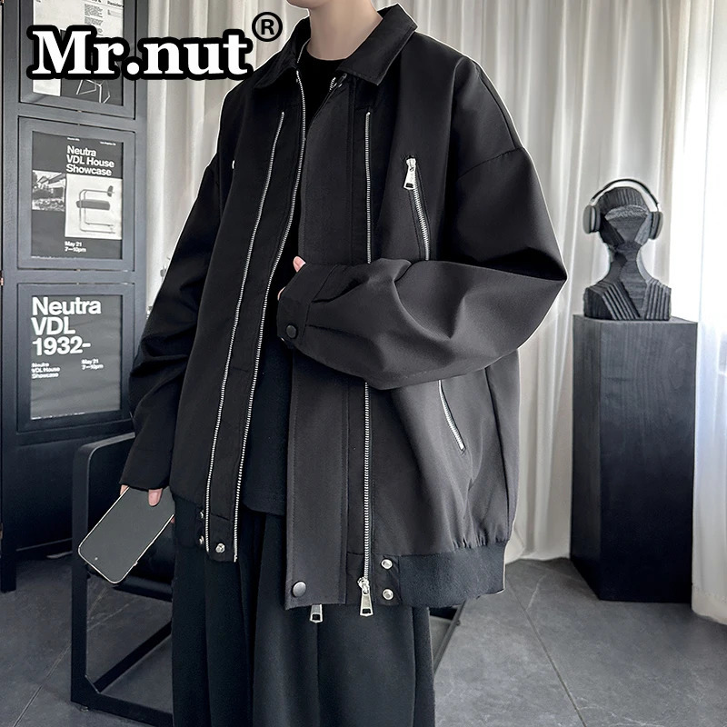 Mr Nut mens windproof fashion clothing waterproof jacket highquality camping loose casual spring and autumn top 240809