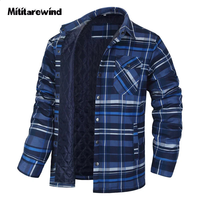 Autumn and winter aprons mens thick warm windproof mens casual plain collar shirt mens plus size S-5XL mens shirt240809