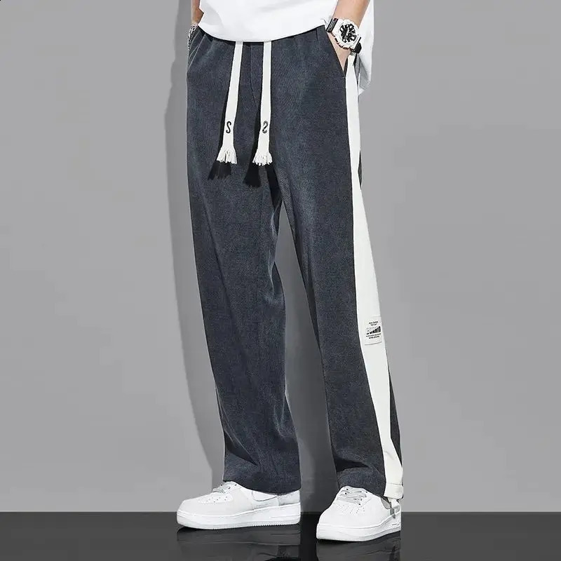 Printemps / été décontracté pour hommes en vrac de style coréen droit pantalon de sport entièrement assorti y2k vestiment des pantalons surdimens