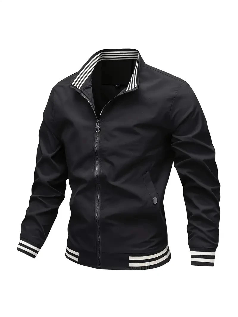 2024 solid color pilot stand up collar jacket mens casual ultra-thin baseball jacket latest spring fashion high quality240809