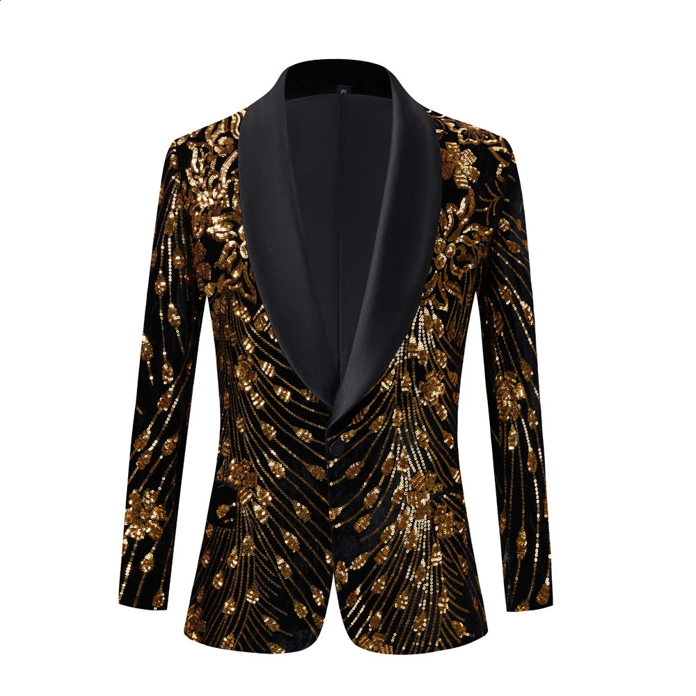 Veste de sport de paillettes en or noir et noir