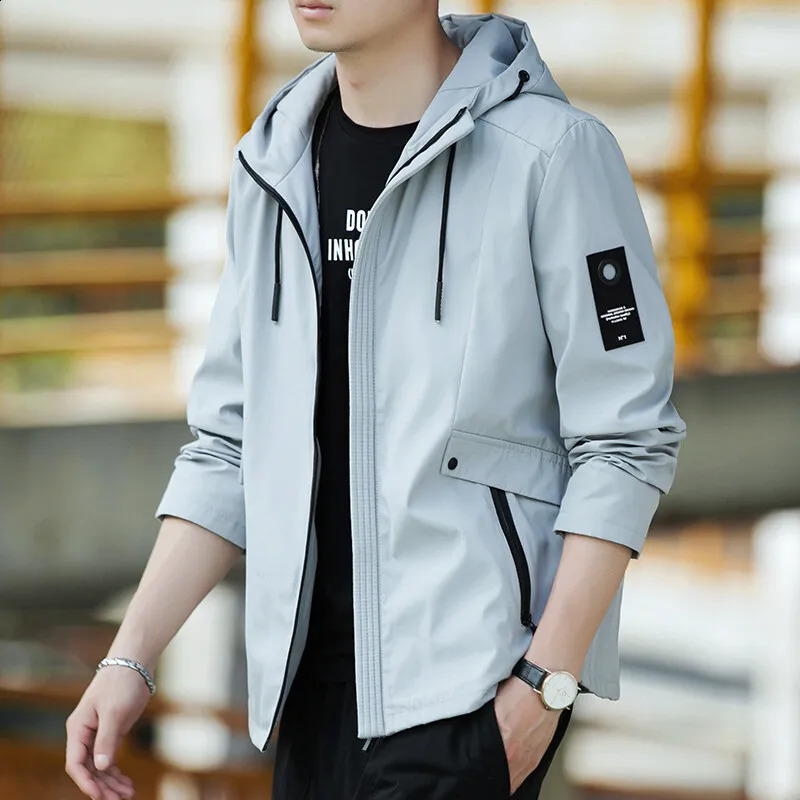 Mens long sleeved hip-hop street jacket spring mens bomber jacket fashionable Korean hooded golf windproof pilot jacket240809