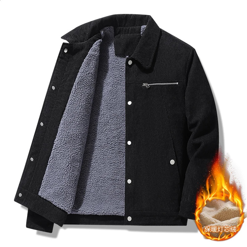 FYSJ2258 Mens Cotton Pad Jacket Wool Thick Cashmere Winter Coat Windproof and Warm 240809
