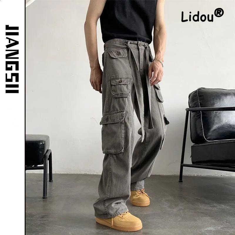 Pantalon de cargaison pour hommes de longue poche rétro de Long Street Retro Pocket.