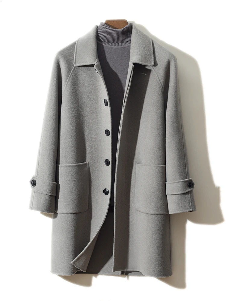2024 MENS MENSE 100 POLON POLO COU COUPE COREAN STYLE BUSINESS BUSINESS Cardigan Cashmere Pull Y240809