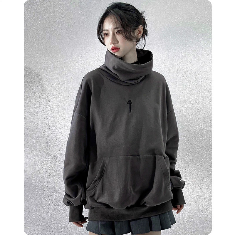 Unisex Spring Turtleneck Sweatshirts Techwear Function Hoodie HipHop Streetwear Pullover Harajuku Mens clothing Oversize 240810