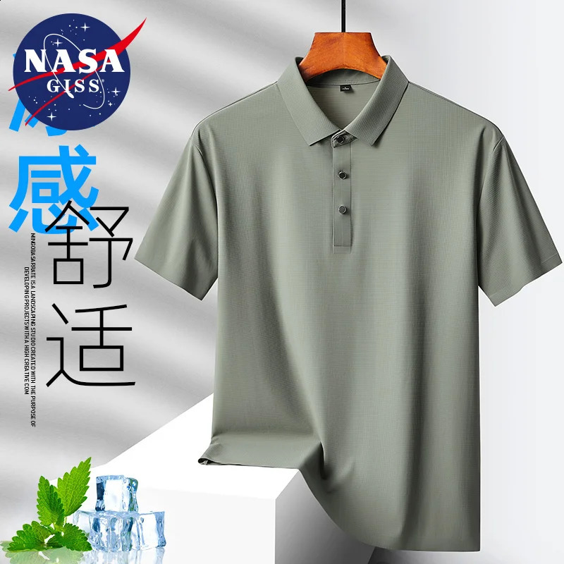 selling summer lapel Tshirt for mens fashionable plaid ice silk quick drying business and leisure polo shi 240829