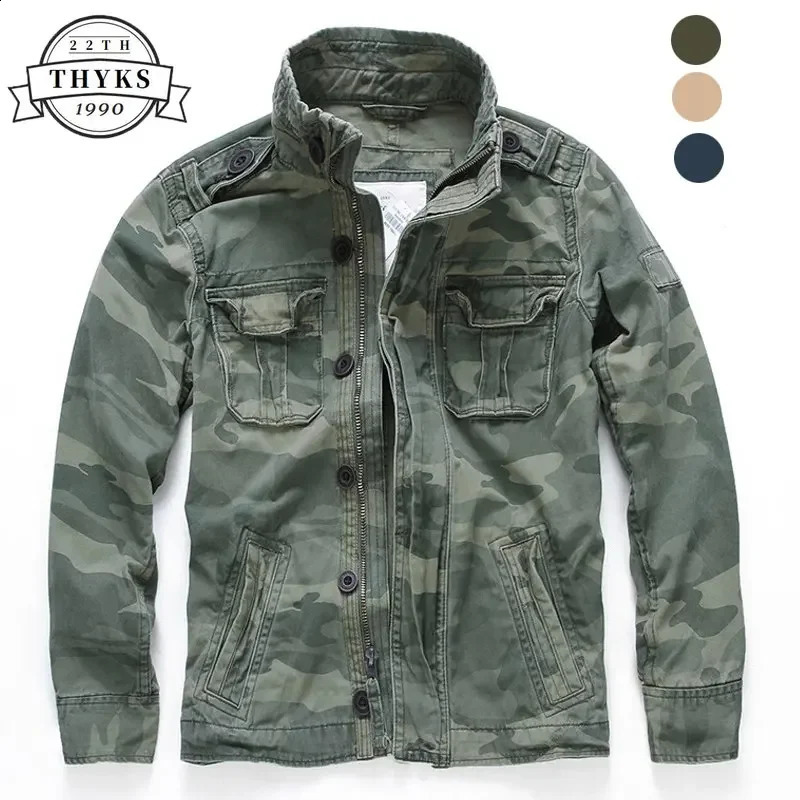 Military Denim Jacket Men Retro Camo Multi-pockets Mens Cowboy Jackets Fashion Cargo Jeans Coats Jaqueta Masculina Size S-2XL 240810