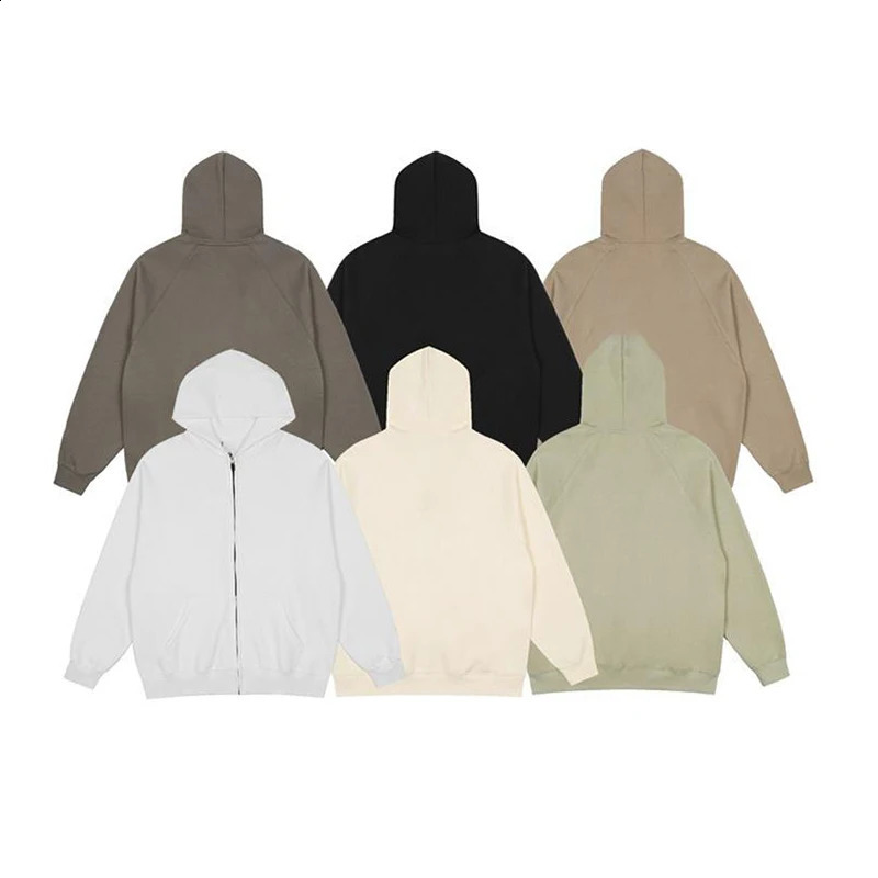 Fashionable Zipper Jacket High Street Style Loose Thick Wool Sweater Long Sleeve Hoodie Mens Zipper Hoodie240810