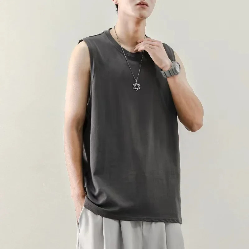 Summer Couple Fashion T-shirt Mens Sleeveless Breathable Quick Dry Sports Short Tank Top Loose Fit For Couples 240810