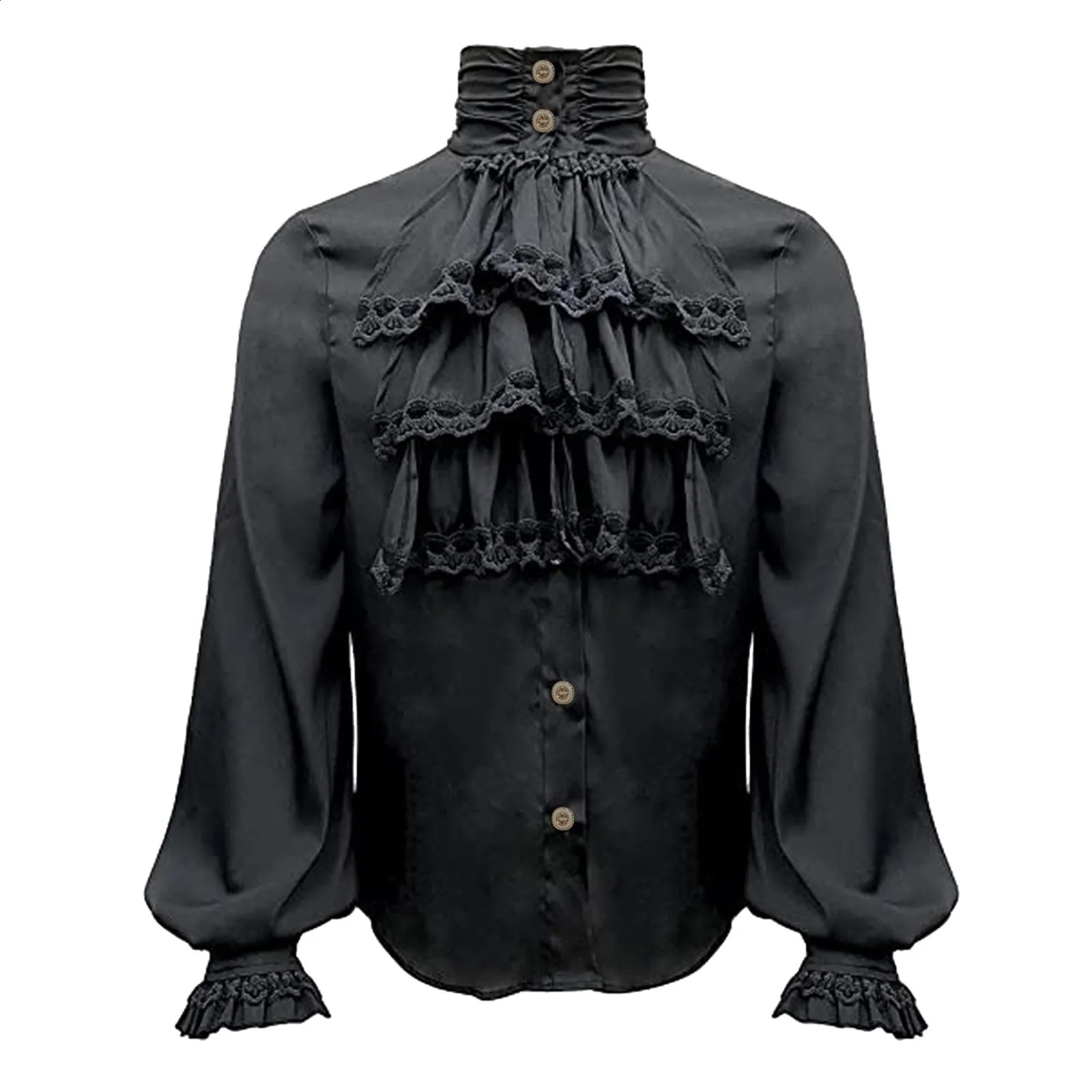Long sleeved mens shirt top medieval clothing vintage dress Halloween costume spring and autumn cardigan240810