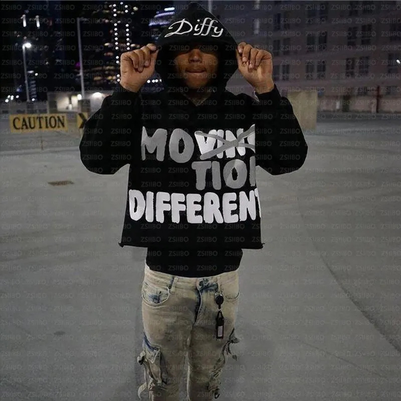 Womens Punk 90s Printed Hoodie High Street Y2K Hoodie Kpop Streetwear Sportswear Retro Clothing Loose Hip Hop Jacket Top240810