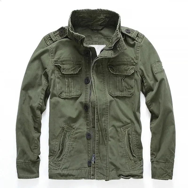 Mens cargo Denim Jackets Casual Cotton Comfortable Multiple pockets Loose Coats Male Tactical Jacket Mens 240810