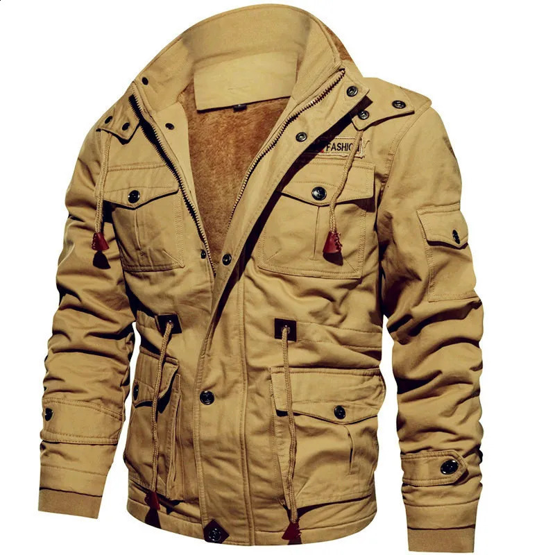 Large 5XL Winter Mens Jacket Solid Color Thickened Lining Plushed Warm Hooded High Quality Casual Cotton Coat Pai 240810