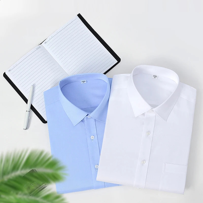 High Quality Cotton Mens Long Sleeve Shirt Solid Color Mens Plus Size Regular Fit Striped Slim Fit Business Shirt 240812