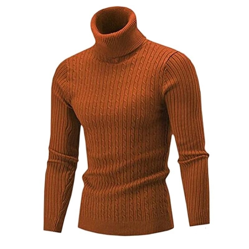 Autumn Winter Mens Turtleneck Sweater Knitting Pullovers Rollneck Knitted Warm Men Jumper Slim Fit Casual y240810