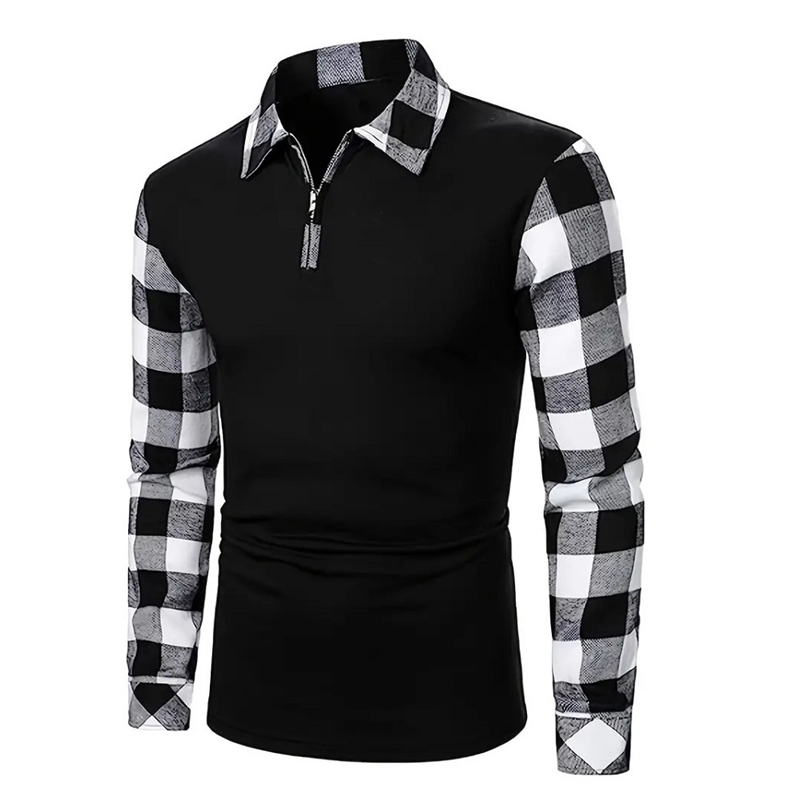 Retro Plaid Shirt Mens Casual Vneck Pullover à manches longues Rugby pour les vêtements d'automne d'hiver Y240810