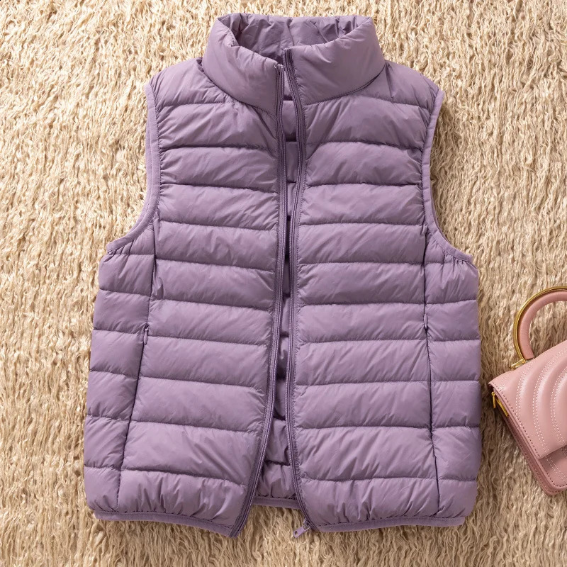 12 Colors 90% White Duck Down Women Sleeveless Jackets Arrivals Female Ultra Lightweight Packable Vest Women Coats 240812