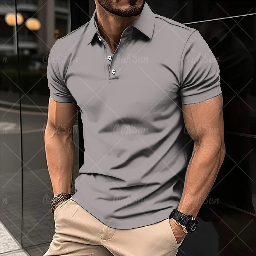 Polo de couleur unie de couleur solide Tshirt imprimé 3D de haute qualité Summer Casual Short Tops Shirts surdimensionnés Vêtements masculins 240