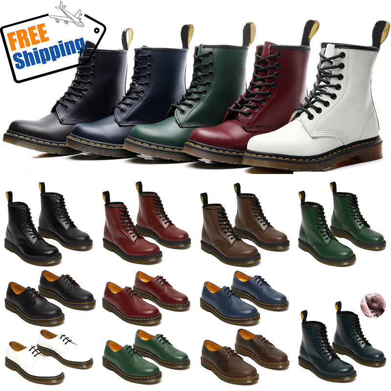 Free shipping designers boot doc Ankle Boots Martin Motorcycle Vintage marteens triple black brown camo classic platform mens womens fashion boots o