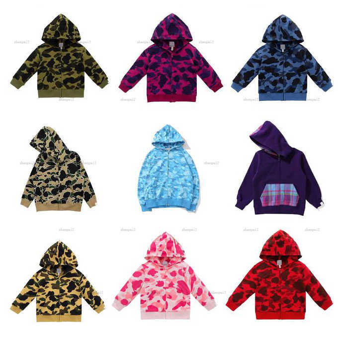 Luxury round neck hoodie for baby Complete labels kids sweater Camouflage design Sweater Multi color striped printing children pullover-image-916513260