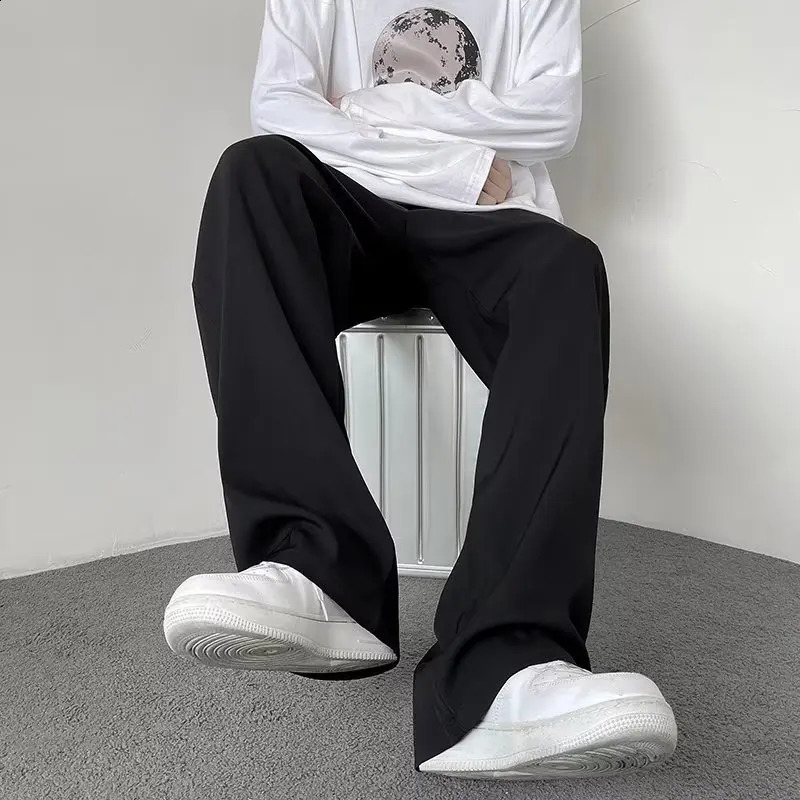 Spring Mens Ice Silk Pants Guard Versatile Draping Floor mopping Suits 240810