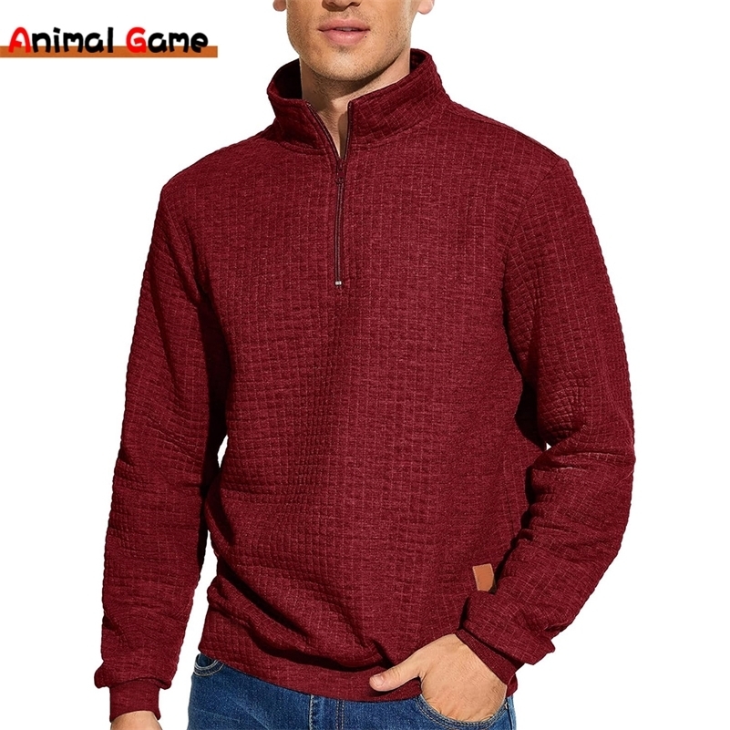 Mens Half Zipper Pullover Thicker Solid Color Sweatshirt for Male Man Sweaters AutumSpring Turtleneck Tops 3XL y240810