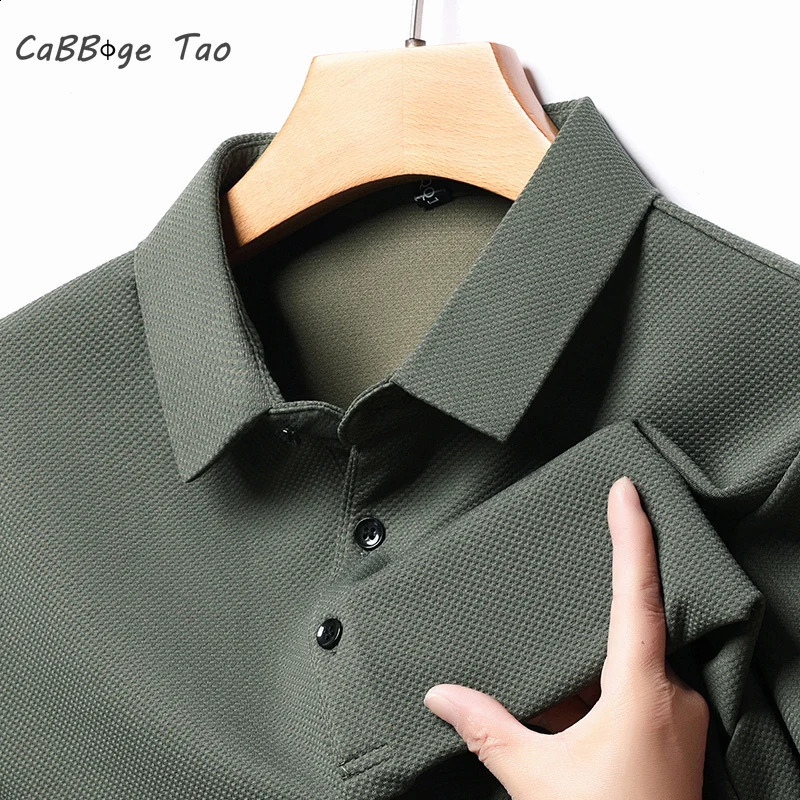 Summer Mens Solid Color Polo Casual Slim Fit Tshirt with Button Up Short Sleeves Breathable Comfortable and Refreshing Top 240827