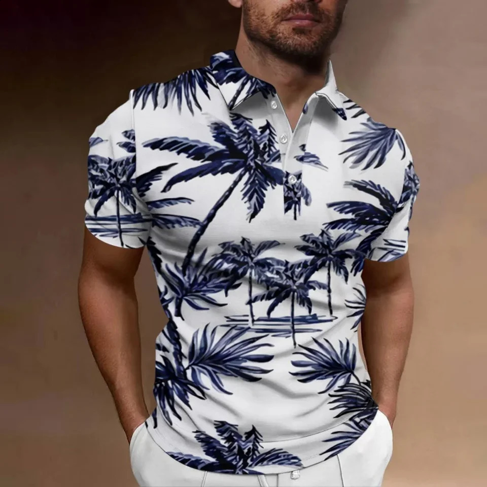 Polo pour hommes Tops à imprimé à coco à noix de coco