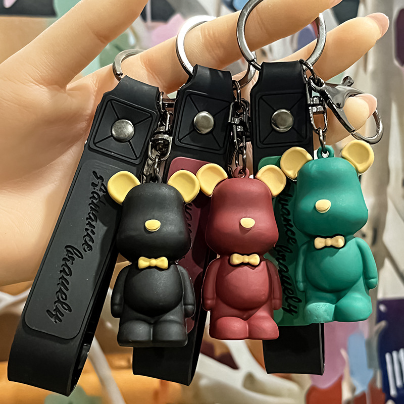 Keychain creative cute gradient Bear Lightning Bear pendant Rims couple bag bag pendant R240812-image-849893873