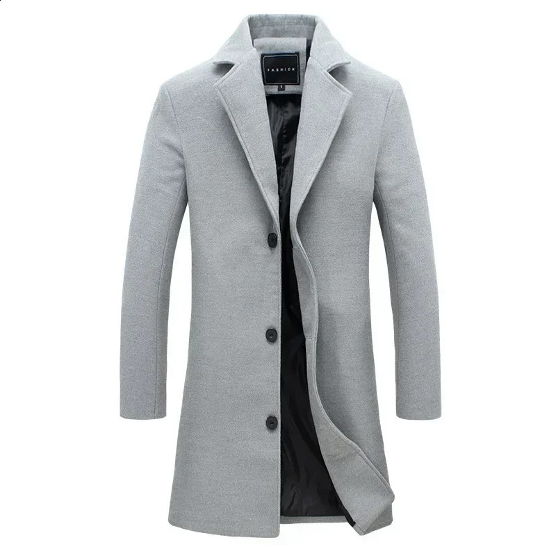Vestes urbaines de mi-longueur pour les hommes manteau de laine décontracté pour hommes coréens de style coréen mince briseur d'hiver