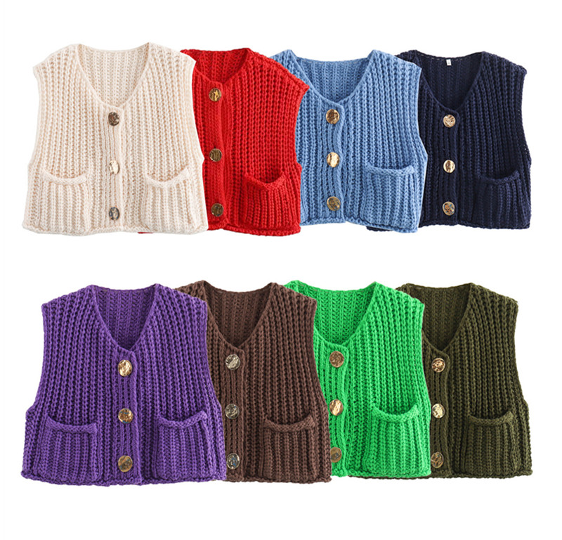 Pulls de femmes sans manches Vintage femme printemps et automne 2024 Stripe tricot cardigan gilet Design Clothing