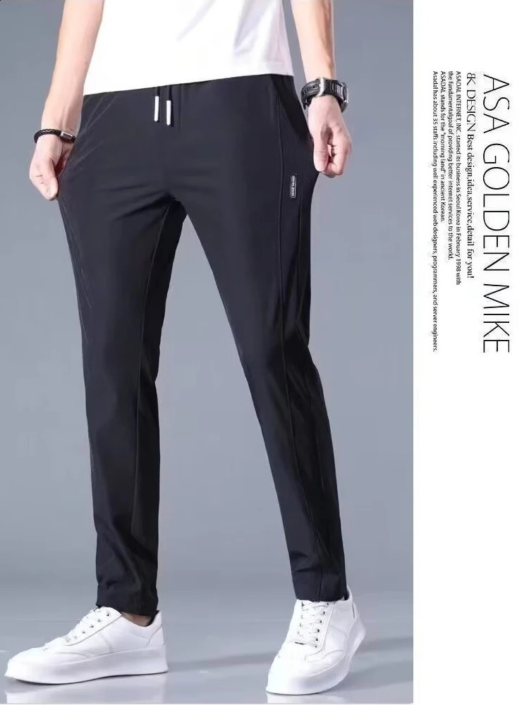 Ice Silk Pants Mens thin quickdry resistance dirty long pants spring and summer casual loose straight tube Harlan y240810