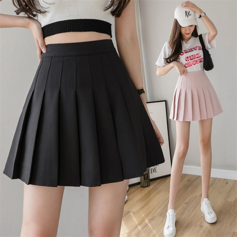 Jupe brune dames vêtements d'été taille hauts harajuku coréen style noir mini plissé pour l'école d'écolière y240810