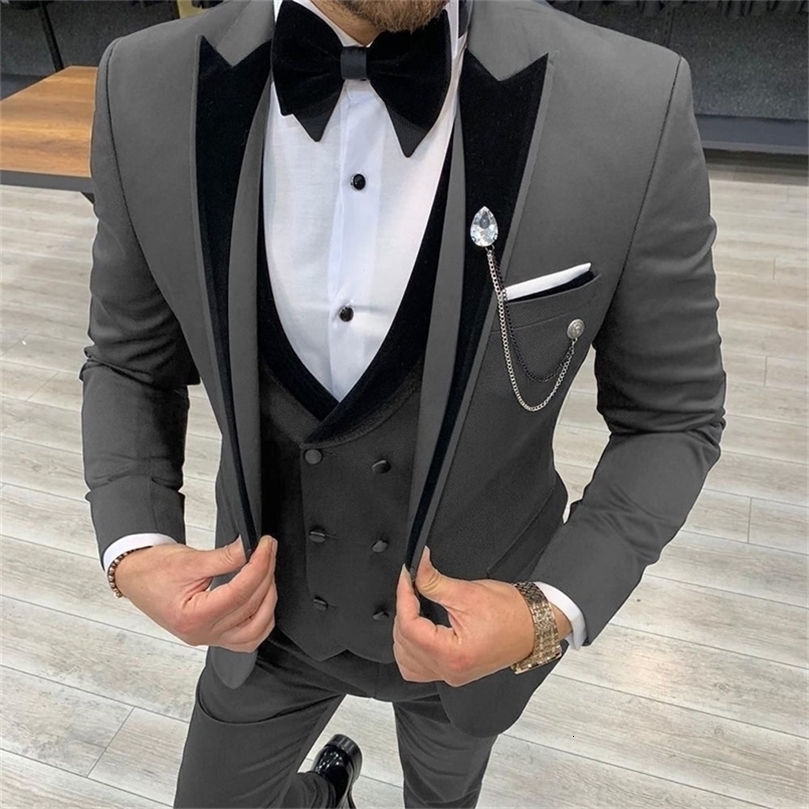 Mens suits Wave point Three Pieces Men Dress Suits Casual office business suits For WeddingBlazerVestPants 240812cj