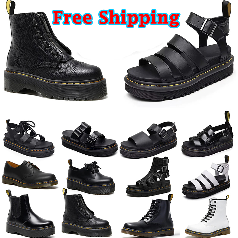 Livraison gratuite 2024 Nouveau designer Doc Marteens Boots Men Femmes Sandales Slides Sliders Triple Black White Slide Mens Womens Outdoor Chaus