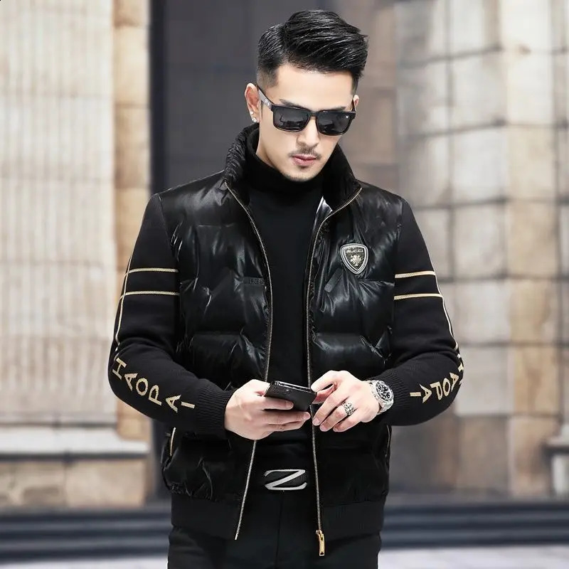 Mens Down Jacket Short Cold Thick Warm Coats for Men Winter Parkas Standup Collar Parka 240813